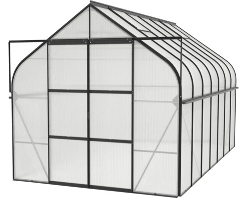 Skleník s hliníkovým rámom a polykarbonátovými doskami