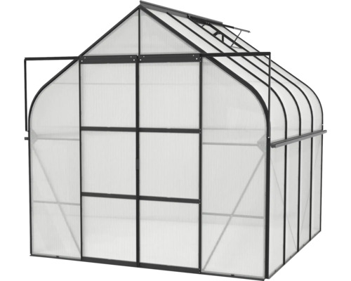 Skleník s hliníkovým rámom a polykarbonátovými doskami