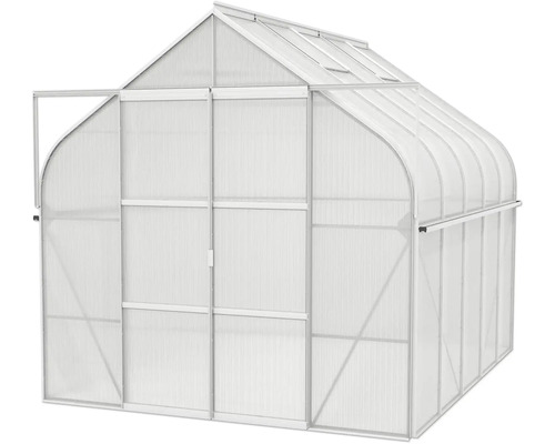 Skleník s dverami a strešnými oknami