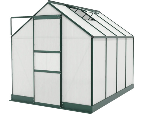 Skleník s otvorenými dverami a strešným oknom