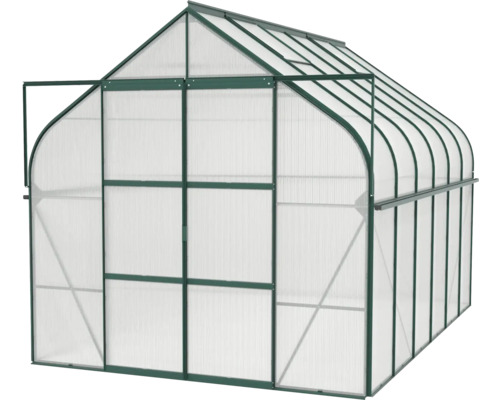 Skleník s polykarbonátovými doskami a hliníkovým rámom