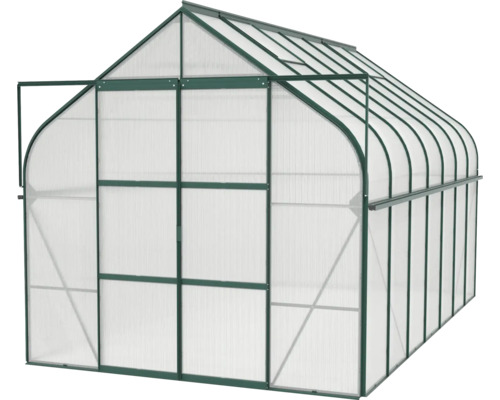 Skleník s polykarbonátovými doskami a rámom