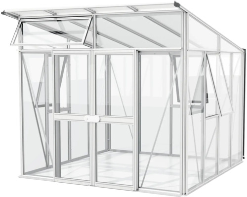Skleník s hliníkovým rámom a otvorenými oknami na záhradníctvo