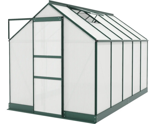 Skleník s otvorenými dverami a strešným oknom