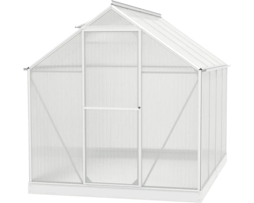 Skleník s dverami z polykarbonátu