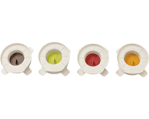 Štyri okrúhle misky na miešanie farieb pre umelecké potreby