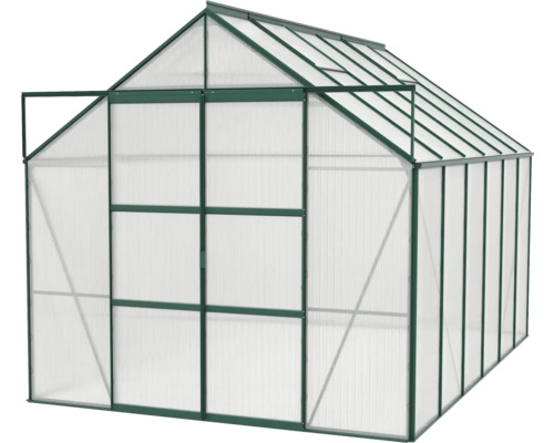 Skleník s polykarbonátovými doskami a hliníkovým rámom