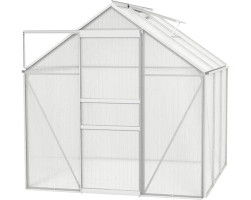 Skleník s otvorenými dverami a strešným oknom