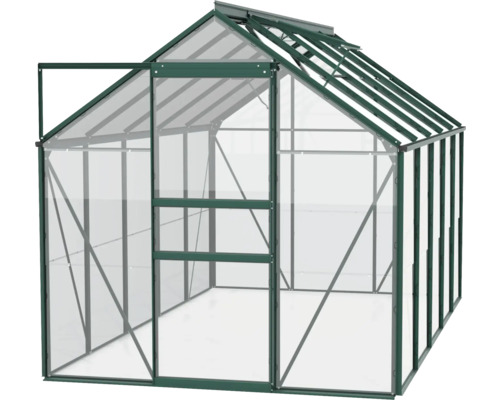 Skleník s otvorenými dverami pre záhradu