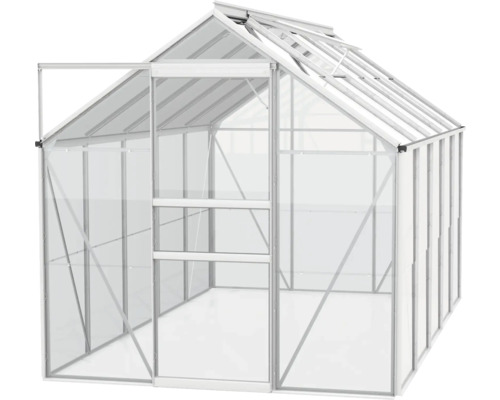 Skleník s otvorenými dverami a strešným oknom