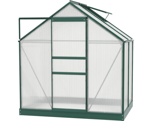 Skleník s otvorenými dverami a strešným oknom