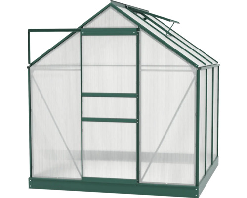 Skleník s otvorenými dverami a strešným oknom