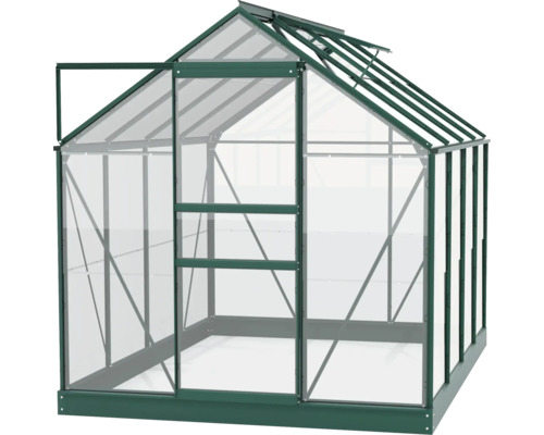 Skleník s otvorenými dverami a strešným oknom