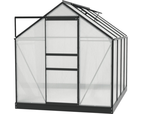 Skleník s otvorenými dverami a strešným oknom