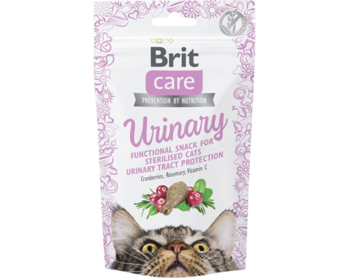 Maškrty pre kastrované mačky polomäkké Brit Care Cat Snack Urinary 50 g