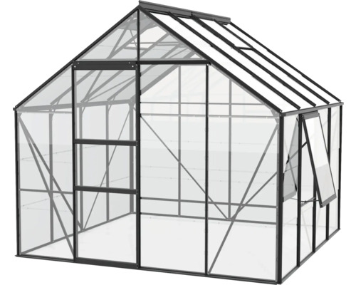 Skleník s priehľadnými stenami a oknami