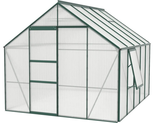 Skleník s dverami a oknom