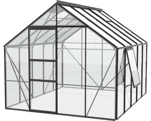 Skleník so strešným oknom a dverami