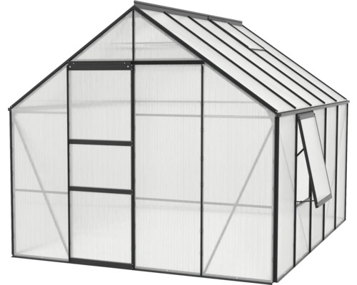 Skleník s hliníkovým rámom a polykarbonátovými doskami