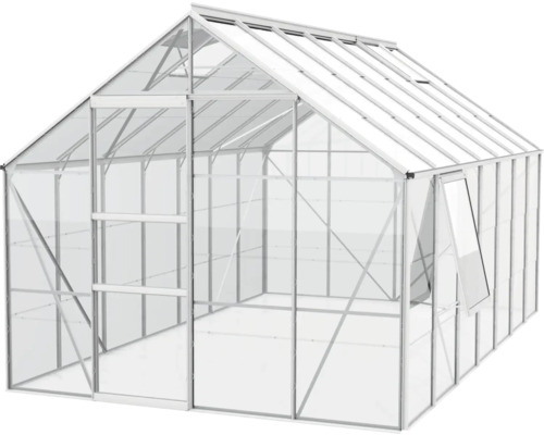 Skleník s dverami a oknom