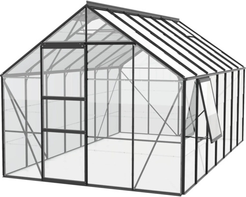 Skleník s dverami a oknom