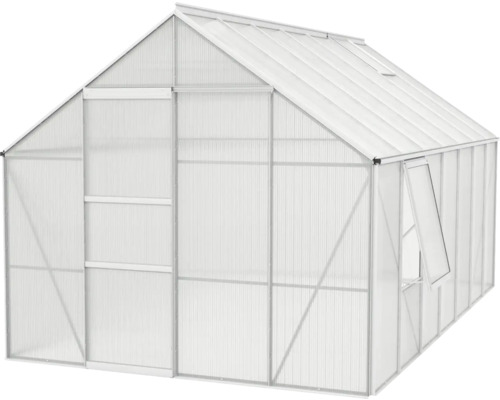 Skleník s dverami a oknom