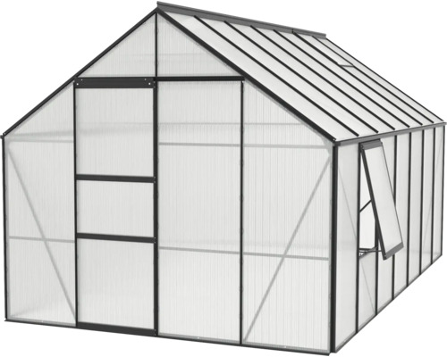 Skleník s hliníkovým rámom a polykarbonátovými doskami