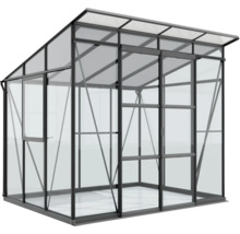 Skleník Vitavia Playa 5900 kombinácia skla a polykarbonátu 258x229,4 cm čierny vr. základového rámu