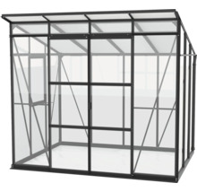 Skleník Vitavia Playa 5900 kombinácia skla a polykarbonátu 258x229,4 cm čierny vr. základového rámu