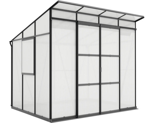 Skleník s posuvnými dverami a oknom