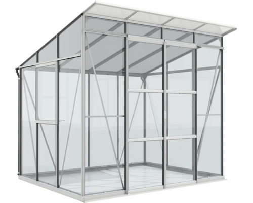 Skleník s hliníkovým rámom a sklenenými panelmi