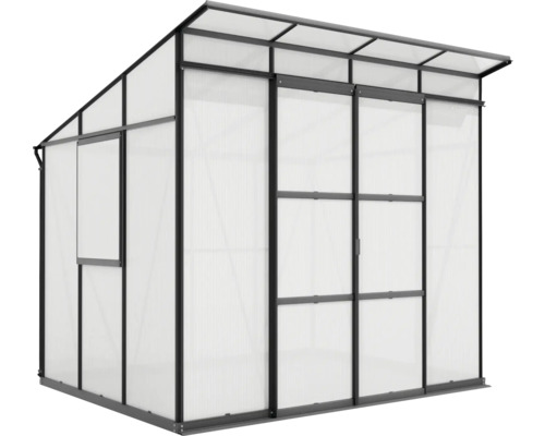 Skleník s posuvnými dverami a oknom