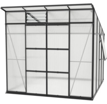 Skleník Vitavia Playa 7600 polykarbonát 6 mm 258x291,6 cm čierny vr. základového rámu