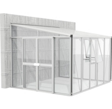 Skleník k stene Vitavia Athena 8600 kombinácia skla a polykarbonátu 265,9x334,3 cm hliník