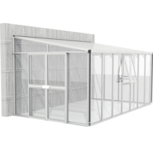 Skleník k stene Vitavia Athena 11900 kombinácia skla a polykarbonátu 265,9x460,1 cm hliník