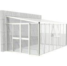 Skleník k stene Vitavia Athena 11900 kombinácia skla a polykarbonátu 265,9x460,1 cm biely