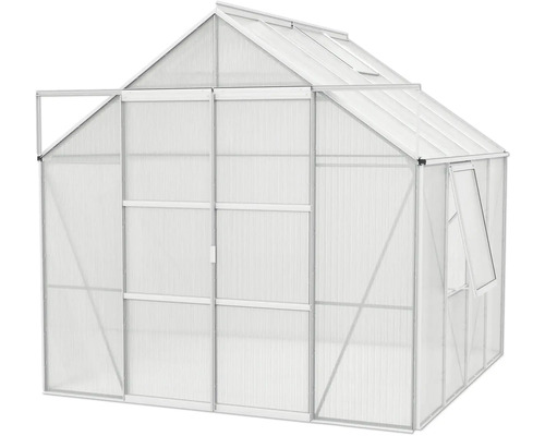 Skleník s otvorenými dverami a oknom