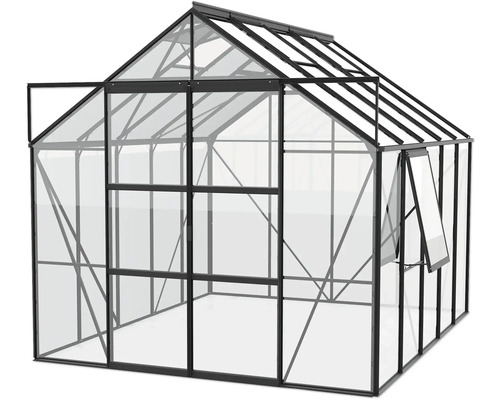 Skleník s otvoreným oknom a dverami