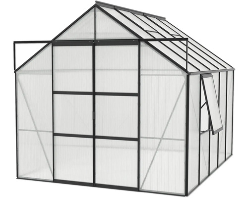 Skleník s otvorenými dverami a oknom pre záhradníctvo