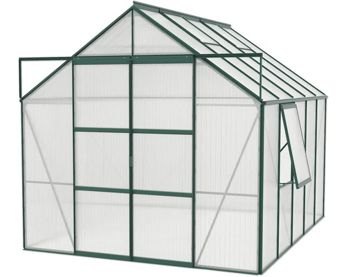 Skleník s polykarbonátovými doskami a rámom