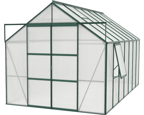 Skleník s polykarbonátovými doskami a hliníkovým rámom