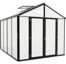 Skleník Vitavia Zeus Comfort 8100 polykarbonát 16 mm 258,4x316,4 cm čierny vr. podlahového rámu