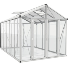 Skleník Vitavia Zeus Comfort 10000 kombinácia skla a polykarbonátu 258,4x390,8 cm hliník vr. podlahového rámu