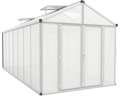 Skleník s dvojkrídlovými dverami a vetracími oknami