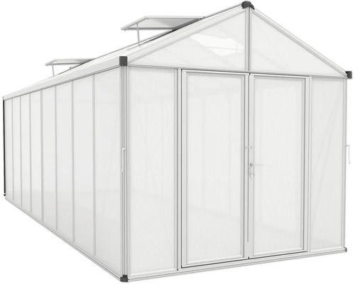 Skleník s dvojkrídlovými dverami a oknami