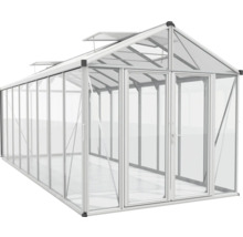 Skleník Vitavia Zeus Comfort 15700 kombinácia skla a polykarbonátu 258,4x614 cm hliník vr. podlahového rámu