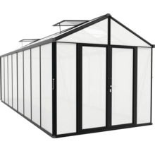 Skleník Vitavia Zeus Comfort 15700 polykarbonát 10 mm 258,4x614 cm čierny vr. podlahového rámu
