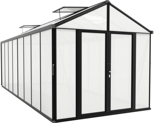 Skleník so strešnými oknami a dvojkrídlovými dverami