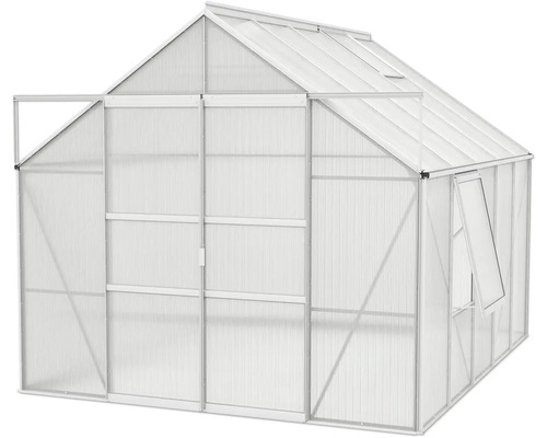 Skleník s hliníkovým rámom a polykarbonátovými doskami