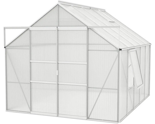 Skleník s polykarbonátovými doskami a hliníkovým rámom